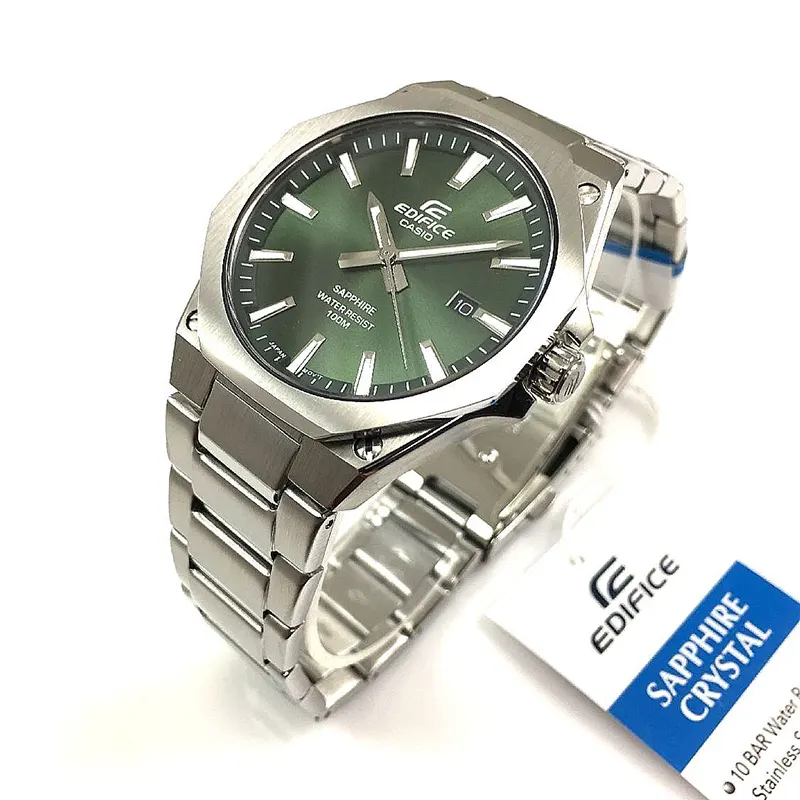 Casio Edifice Men's Watch Slim Line Green Dial- EFR-S108D-3AV